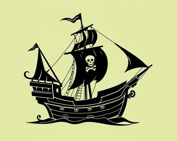 Pirate Ship Outlines in PNG Format Available Online