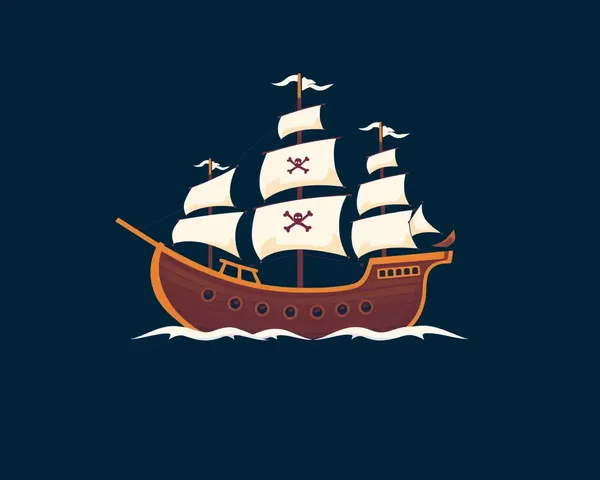 Pirate Ship Vector Outline PNG