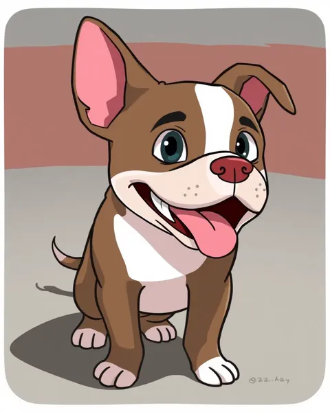 Pitbull Cartoon Pictures Display Adorable Pitbull Portraits