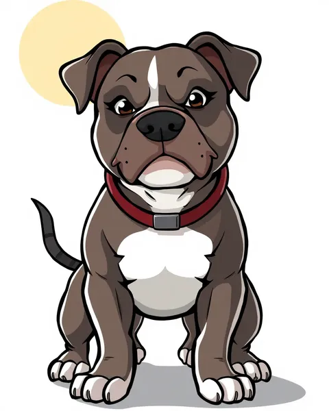 Pitbull Cartoon Pictures Illustrate Playful Pitbull Personalities