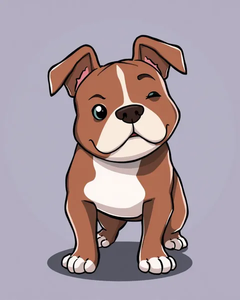 Pitbull Cartoon Pictures Portray Loyal Furry Companions