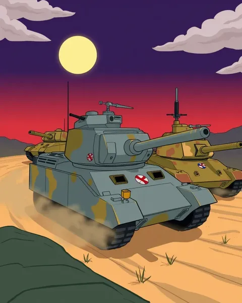 Playful Cartoon Pictures of Tanks Unfold