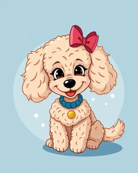 Playful Cartoon Poodle Pictures Display