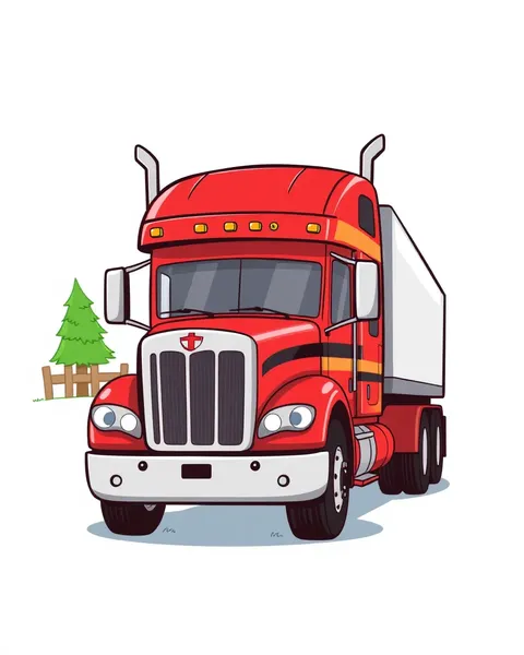 Playful Cartoon Semi Truck Images for Young Minds