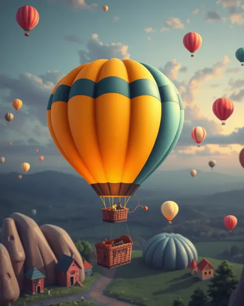 Playful Hot Air Balloon Cartoon Designs