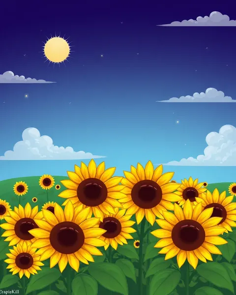 Playful Sunflower Cartoon Images for Kids' Fun