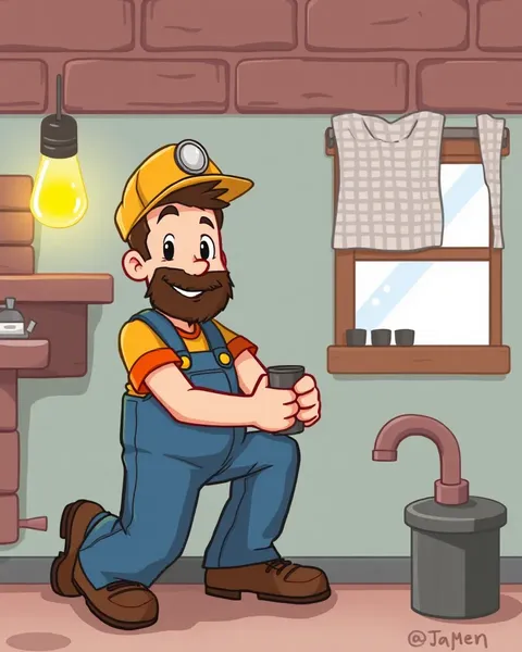 Plumber's Cartoon Pictures Showcase Colorful Bathroom Adventures