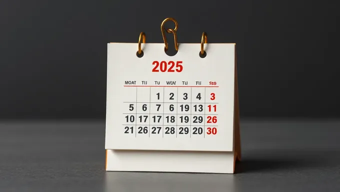 Pocket Calendar 2025 for Prioritizing Tasks and Goals