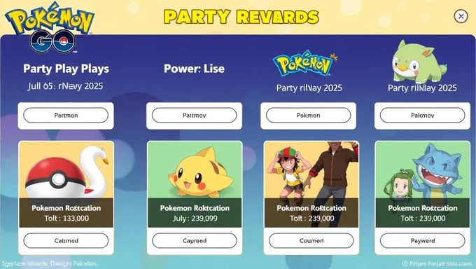 Pokémon Go Party Play Rewards on July 25, 2025 Event