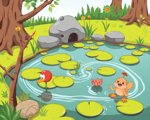 Pond Cartoon Clean PNG File Available