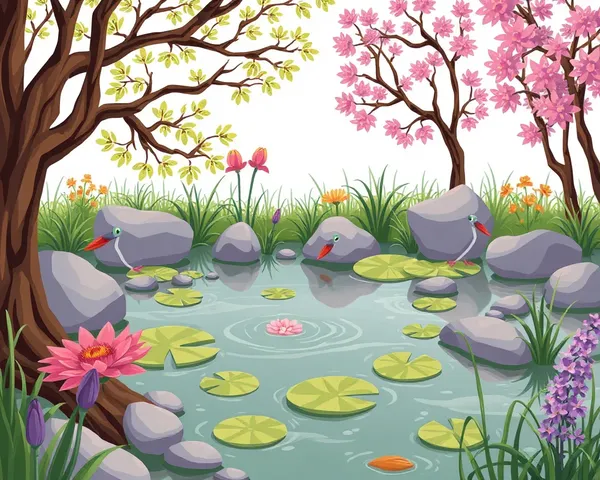 Pond Cartoon Clean PNG Image Found