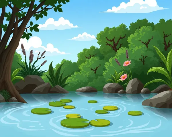 Pond Water Cartoon Clean PNG Design Required