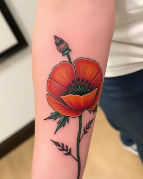 Poppy Tattoo Designs for Arm and Leg