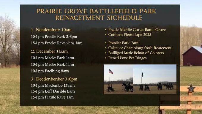 Prairie Grove Battlefield Park December 2025 Reenactment Schedule Revealed