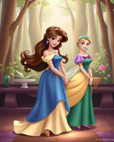 Princesses in Pictures of Cartoon Artwork Displayed