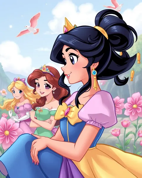 Princesses in Pictures of Cartoon Storybook