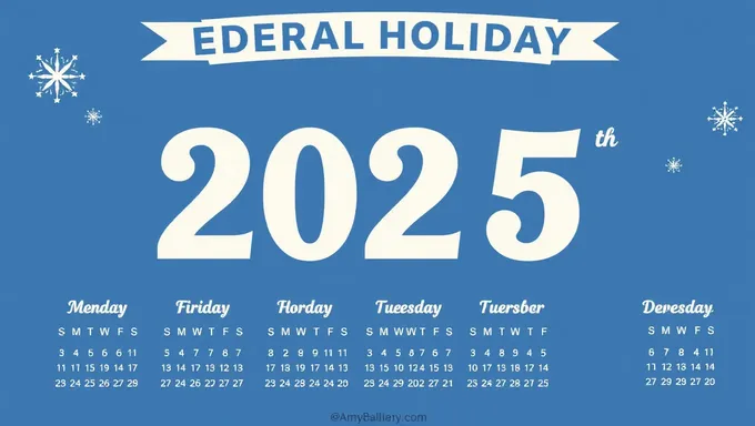 Printable 2025 Federal Holidays Calendar for Easy Reference