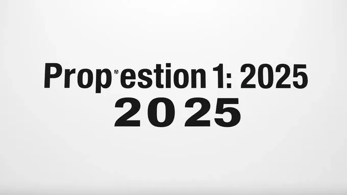 Proposition 1 for 2025 Announced