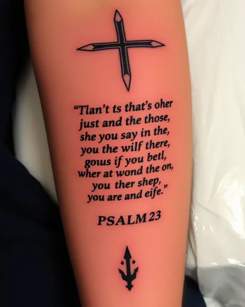 Psalm 23 Tattoo Symbolism for Strength and Guidance