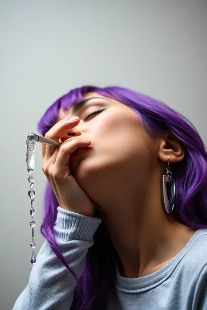 Purple Hair Girl's Uncontrollable Vomiting on Dick 69