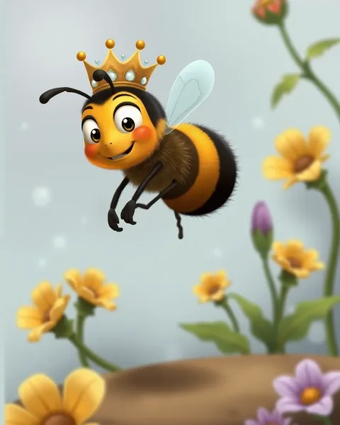 Queen Bee Cartoon Images for Kids' Learning