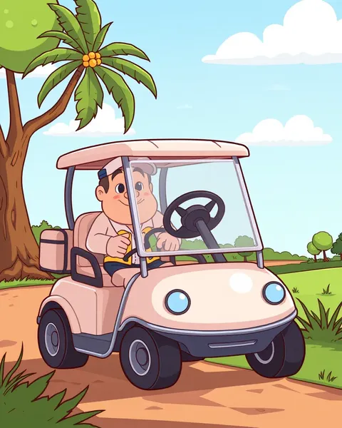 Quirky Cartoon Golf Cart Pictures Tell Stories