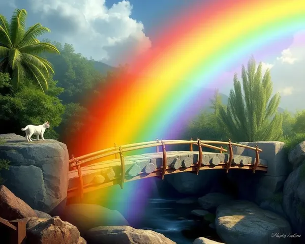 Rainbow Bridge for Cats Images: Whimsical Feline Art