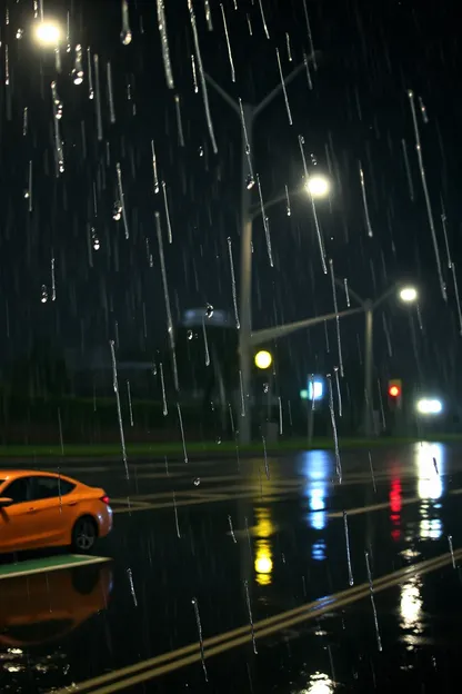 Rainy Night Images Capture Serenity and Calm Atmosphere