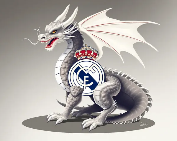 Real Madrid Dragon Pattern PNG Soccer Emblem