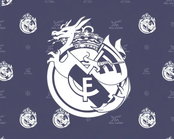 Real Madrid Dragon Pattern PNG Team Emblem