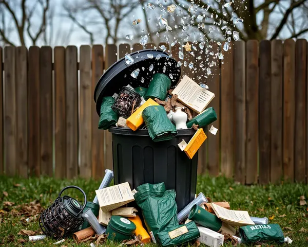 Real Trash Can Filled to Brim in PNG Format