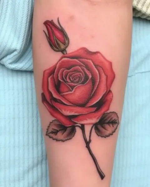 Realistic Rose Tattoo: A Delicate and Beautiful Body Art Design