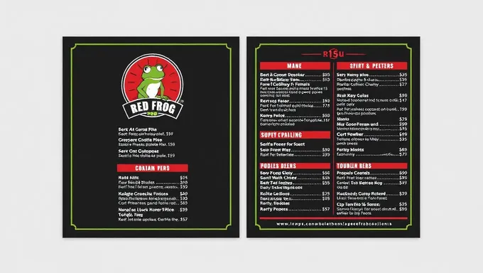 Red Frog Pub Menu 2025 Announced for Release