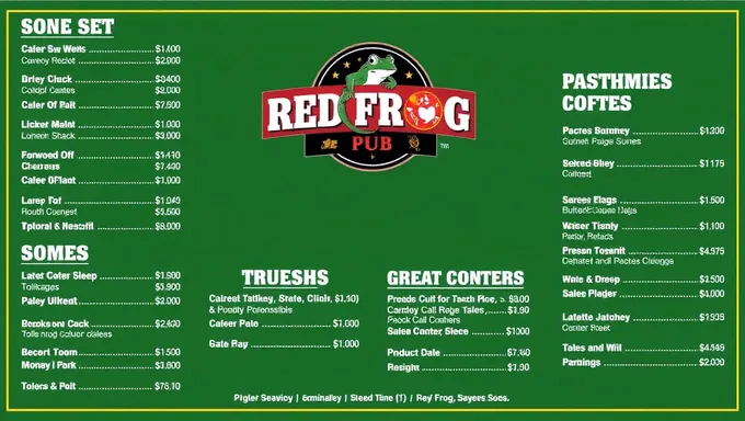 Red Frog Pub Menu 2025 Celebrates 10th Anniversary