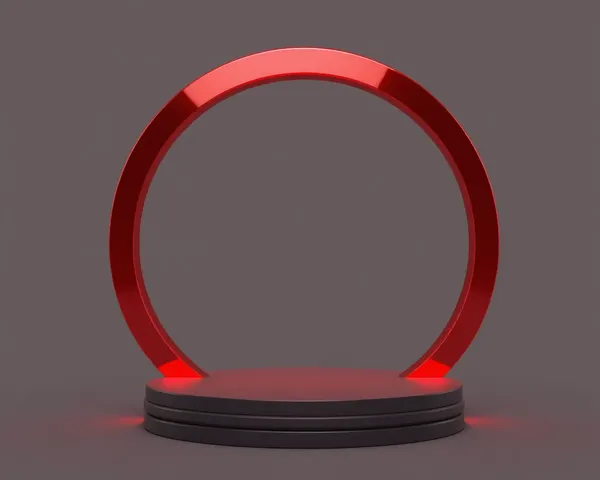 Red Halo PNG 3D Design Style