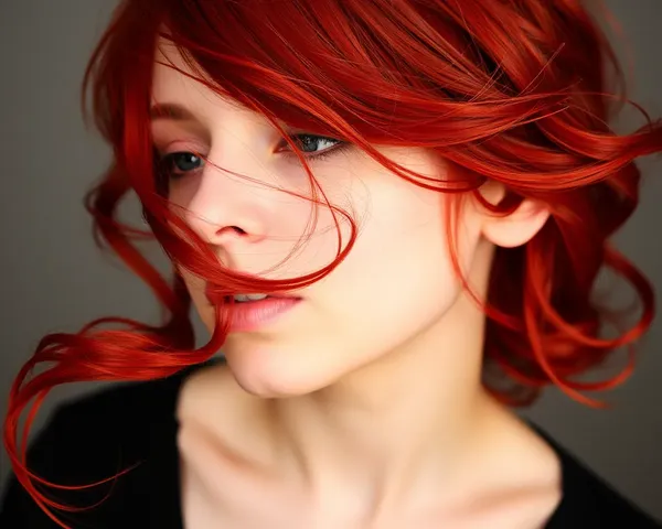 Red Head Hair PNG Image File Features