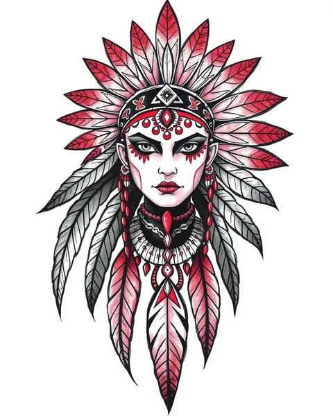 Red Indian Tattoo Ideas for the Sleeve and Half-Sleeve