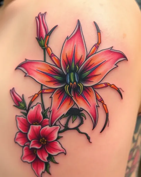 Red Spider Lily Tattoo Designs for Women