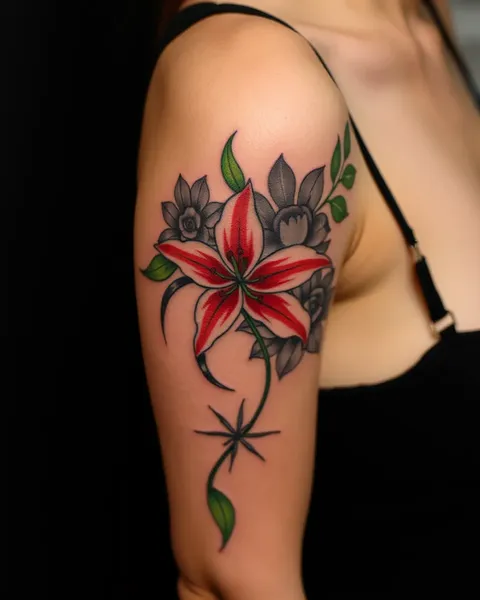 Red Spider Lily Tattoo Symbolizes Love and Passion