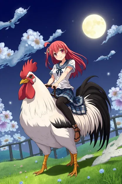 Redhead Anime Girl Riding Cockback Ride