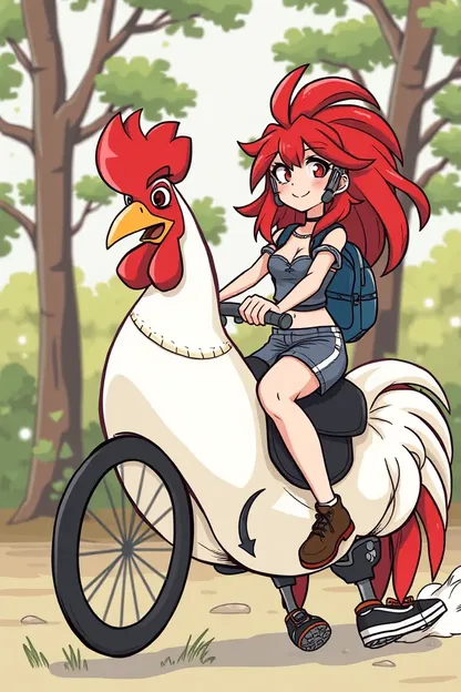 Redhead Girl Rides Cartoon Cock Picture