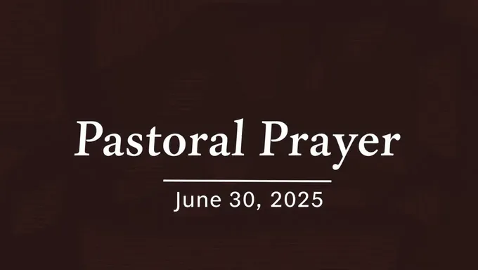 Repetitive Pastoral Prayer for June 30