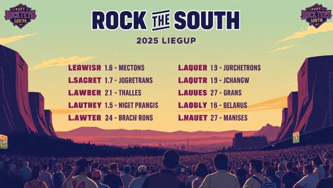 Rock the South 2025 Lineup Revealed for Music Festival