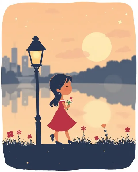 Romantic Cartoon Photo Illustrates Whimsical Love Scenes