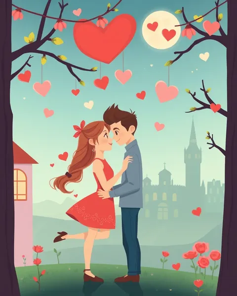 Romantic Cartoon Photos Capture Whimsical Moments of Love