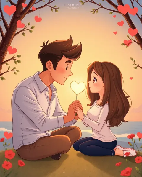 Romantic Cartoon Photos Illustrate Whimsical Love Storybook