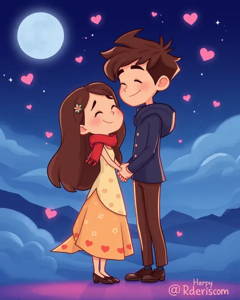 Romantic Cartoon Photos Showcase Whimsical Moments of Passion