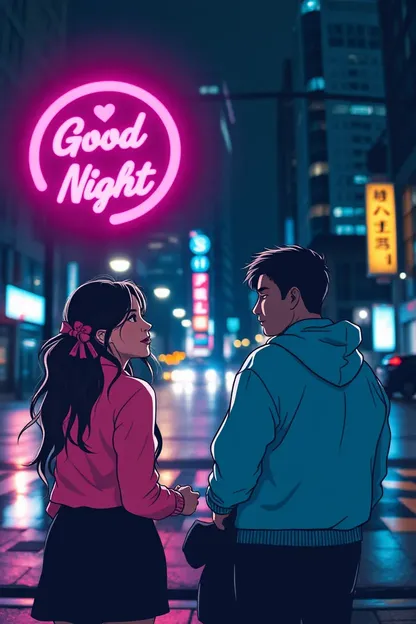 Romantic Good Night Image with Love You Words