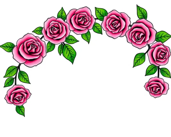 Rose Garland PNG Tattoo Design Drawing Example