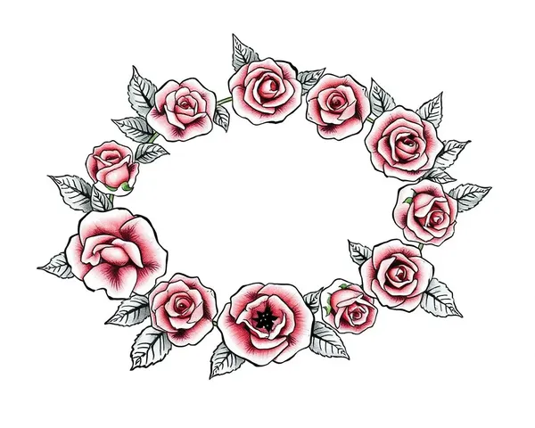 Rose Garland PNG Tattoo Design Drawing Ideas